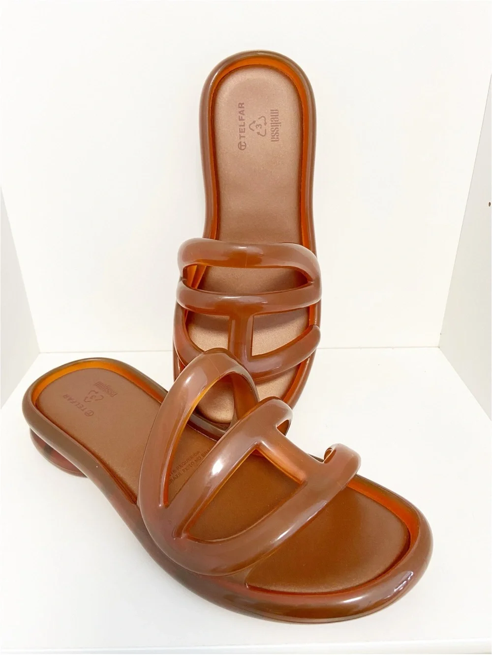 New Melissa x Telfar jelly slice size 8 brown